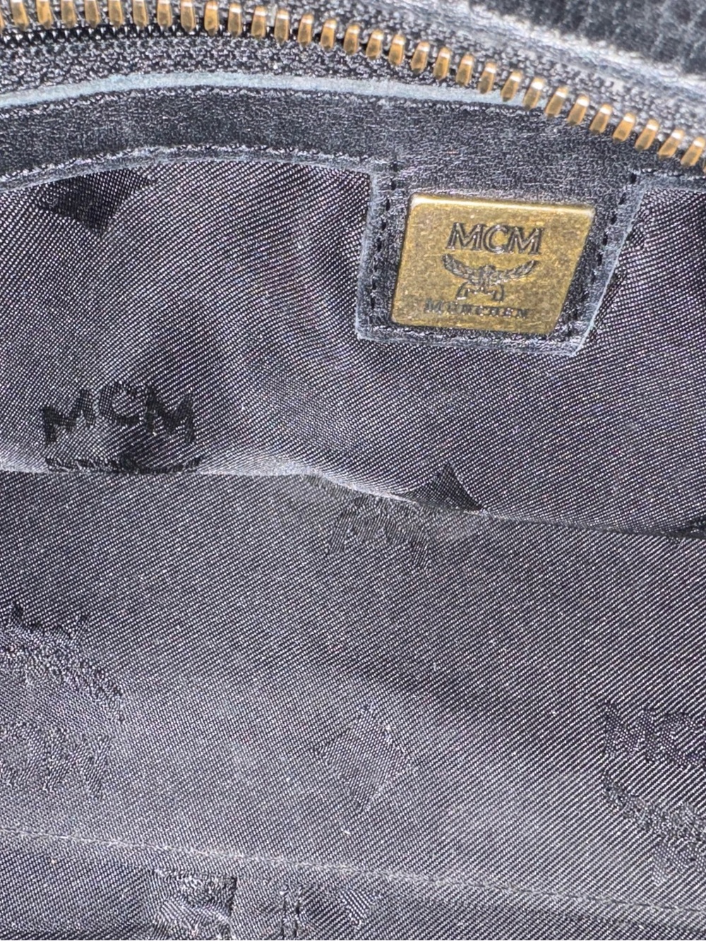 MCM Black Interior with Gold Hardware Logo Patch - Picture 5 of 6